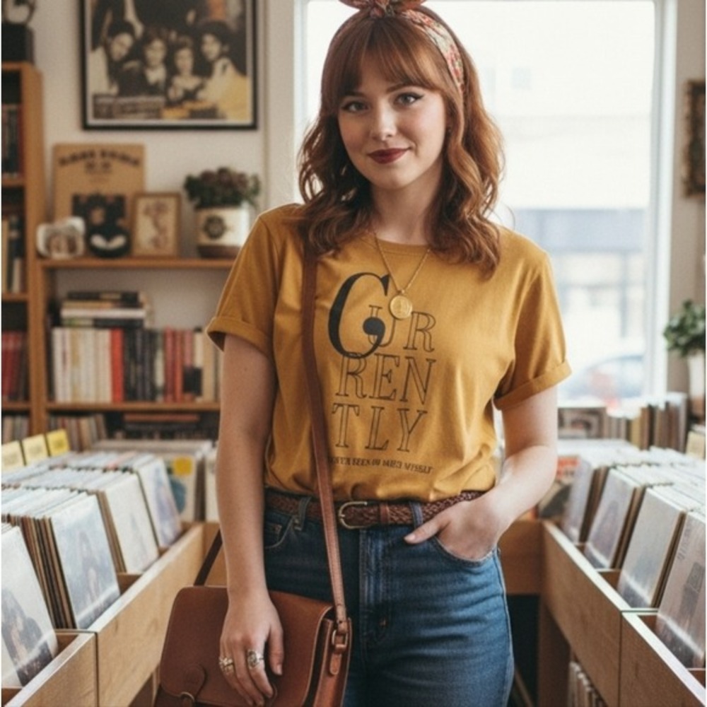 Vtg Burnout‎ Graphic Tee 'Currently I've Never Been So Much Myself' XL Junior 16